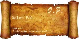 Odler Pál névjegykártya